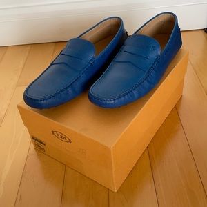 TOD’s NEW LEATHER BLUE GOMMINO DRIVING SHOES